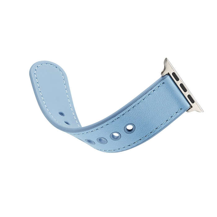 For Apple Watch Series 7 41mm / 6 & SE & 5 & 4 40mm / 3 & 2 & 1 38mm Single Buckle TPU+ Genuine L...
