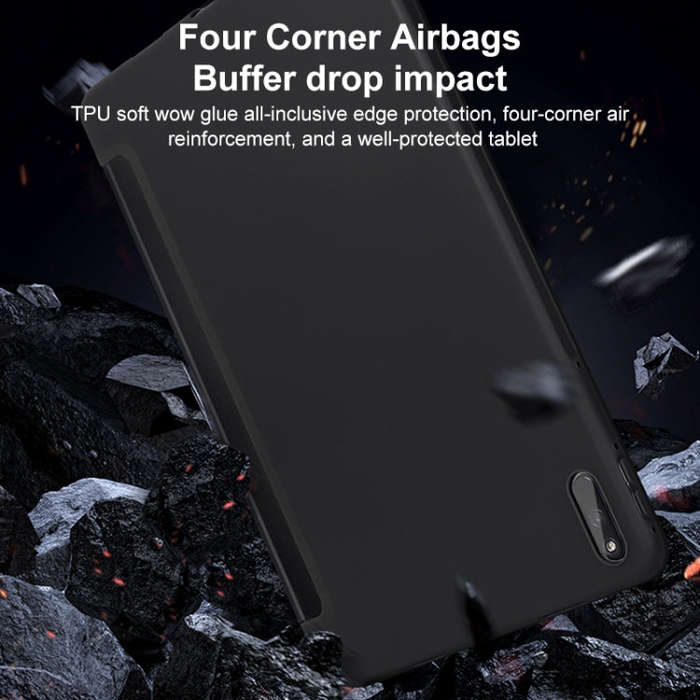 For Huawei Matepad Pro 10.8 3-fold Soft Smart Leather Tablet Case(Black)