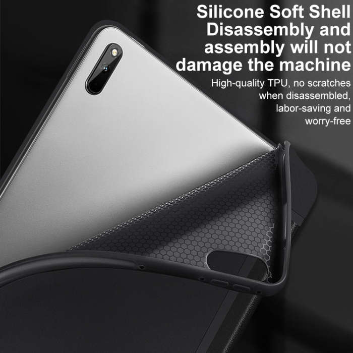 For Huawei Matepad M6 10.8 3-fold Soft Smart Leather Tablet Case(Black)