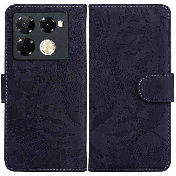 For Infinix Note 40 Pro 4G / 5G Tiger Embossing Pattern Flip Leather Phone Case(Black)