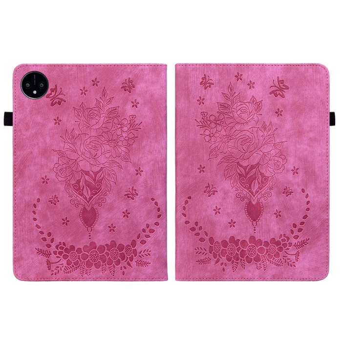 For Huawei MatePad Pro 11 2022 Butterfly Rose Embossed Leather Tablet Case(Rose Red)