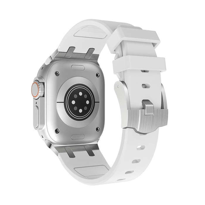 AP Silicone Watch Band For Apple Watch 9 41mm(Silver White)