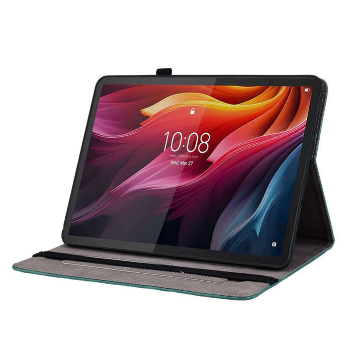 For Lenovo Tab K11 Plus Butterfly Rose Embossed Leather Tablet Case(Green)