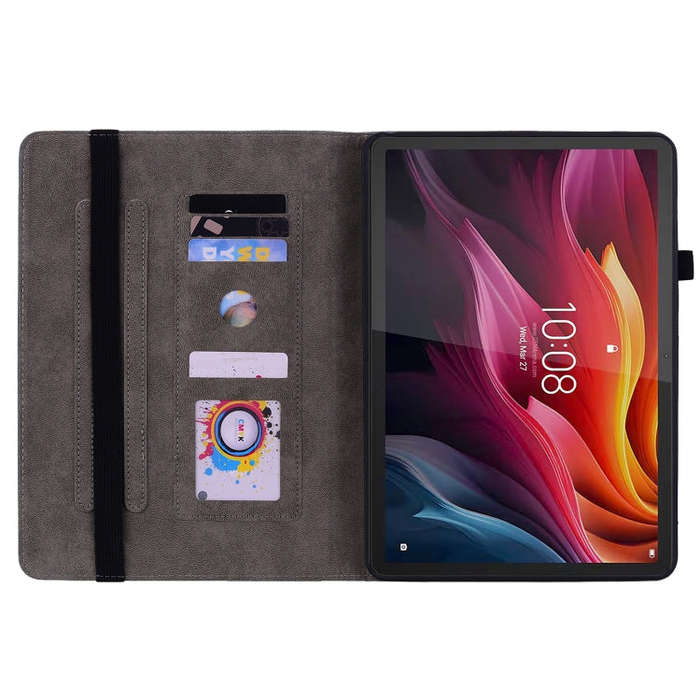 For Lenovo Tab K11 Plus Butterfly Rose Embossed Leather Tablet Case(Green)