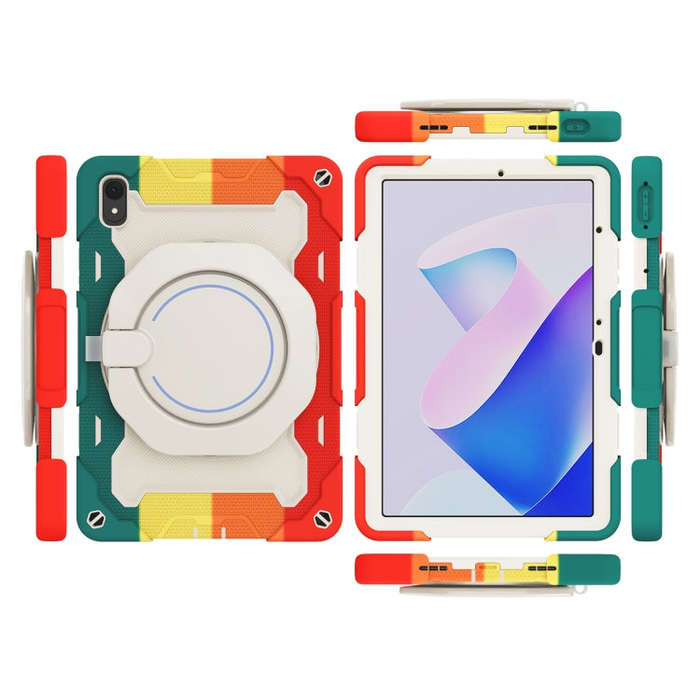 For Huawei MatePad 11 2023 Armor Contrast Color Silicone + PC Tablet Case(Colorful Red)