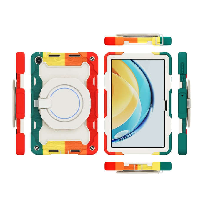 For Huawei MatePad SE 10.4 2023 Armor Contrast Color Silicone + PC Tablet Case(Colorful Red)