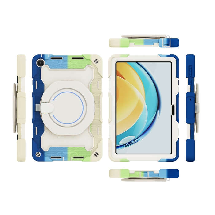 For Huawei MatePad SE 10.4 2023 Armor Contrast Color Silicone + PC Tablet Case(Colorful Blue)