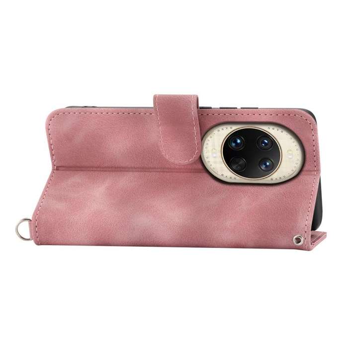 For Huawei nova 14 Ultra Skin Feel Flowers Embossed Wallet Leather Phone Case(Pink)