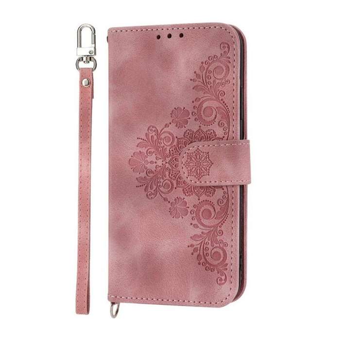 For Huawei nova 14 Pro Skin Feel Flowers Embossed Wallet Leather Phone Case(Pink)