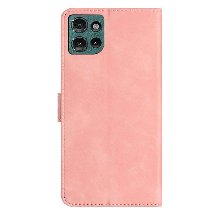 For Motorola Edge 50 5G Seven Butterflies Embossed Leather Phone Case(Pink)