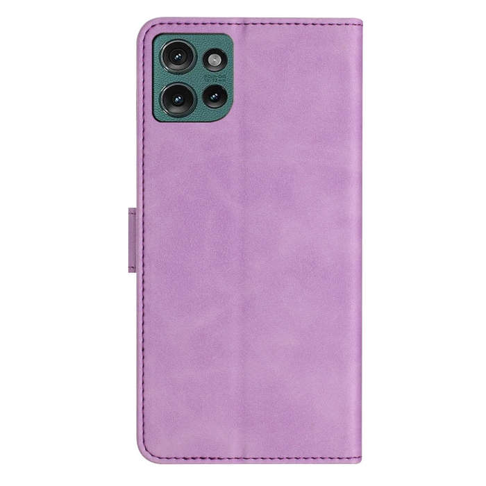For Motorola Edge 50 5G Seven Butterflies Embossed Leather Phone Case(Purple)