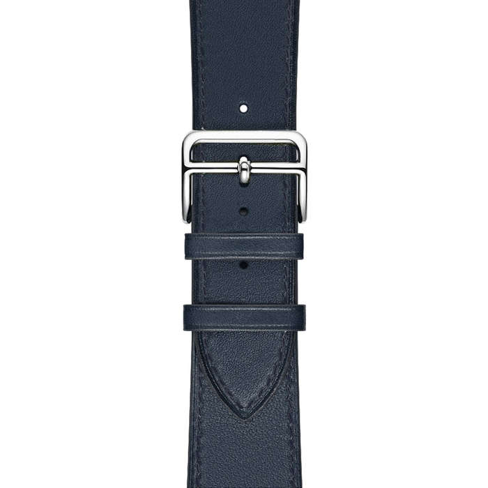 For Apple Watch Series 7 41mm / 6 & SE & 5 & 4 40mm / 3 & 2 & 1 38mm Leather  Watch Band(Dark Blue)