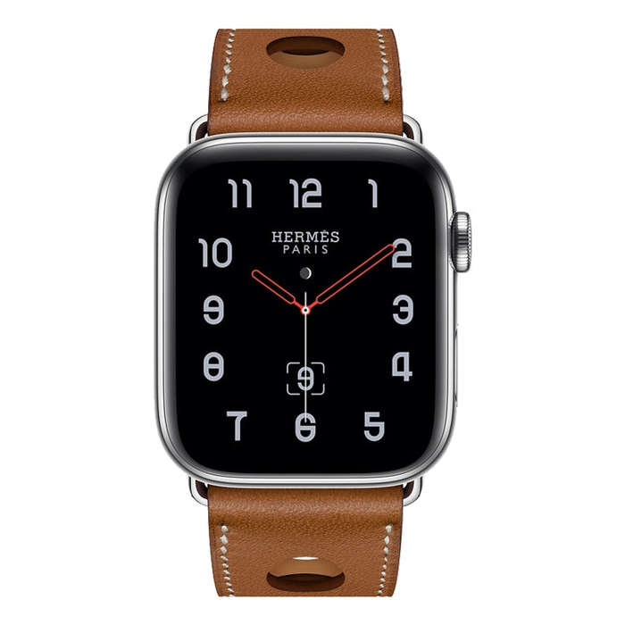 For Apple Watch Series 7 41mm / 6 & SE & 5 & 4 40mm / 3 & 2 & 1 38mm Leather Three Holes Watch Ba...