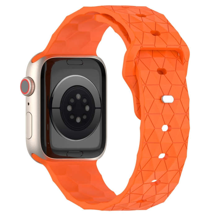 Football Texture Silicone Watch Band For Apple Watch SE 2023 44mm(Orange)