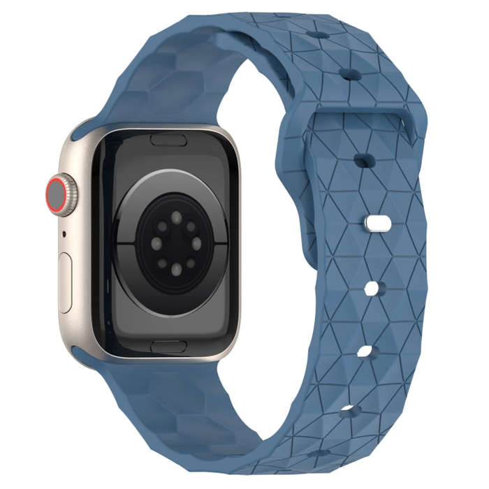 Football Texture Silicone Watch Band For Apple Watch SE 2023 44mm(Blue)