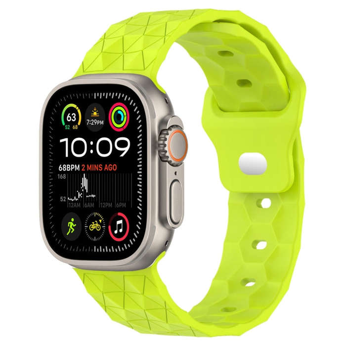 Football Texture Silicone Watch Band For Apple Watch Ultra 2 49mm(Limes Green)