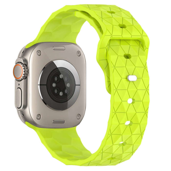 Football Texture Silicone Watch Band For Apple Watch Ultra 2 49mm(Limes Green)