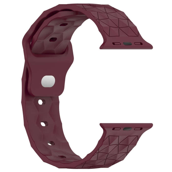 Football Texture Silicone Watch Band For Apple Watch 9 41mm(Wine Red)