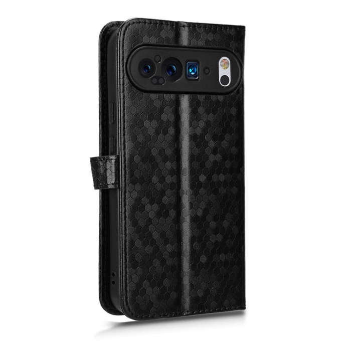 For Google Pixel 9 Pro XL Honeycomb Dot Texture Leather Phone Case(Black)