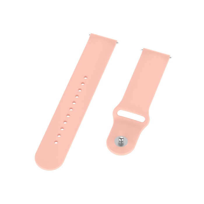 18mm Universal Reverse Buckle Wave Silicone Watch Band, Size:L(Light Pink)