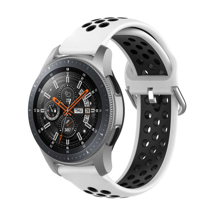 For Huawei Watch GT2 / Honor Magic Watch 2 46mm Universal Sports Two-tone Silicone Watch Band(Whi...