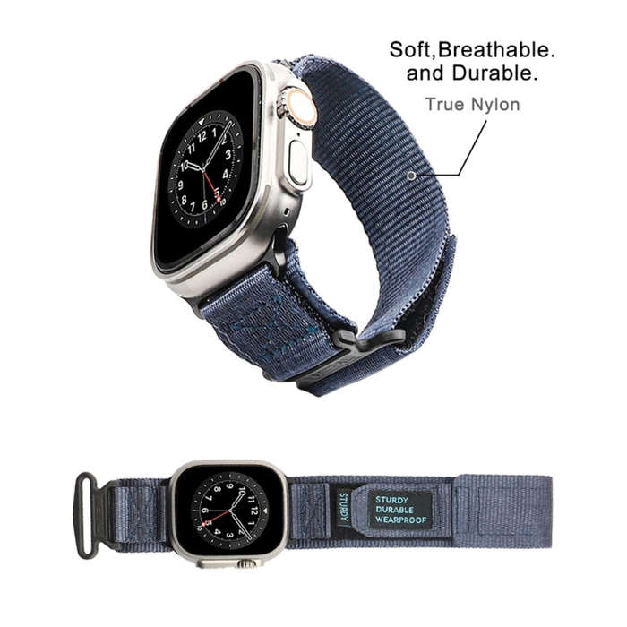 Nylon Two Section Watch Band For Apple Watch Ultra 2 49mm(Blue)