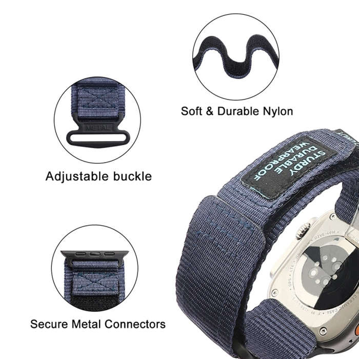 Nylon Two Section Watch Band For Apple Watch Ultra 2 49mm(Blue)