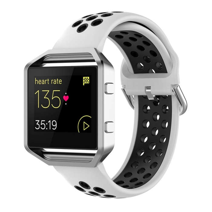 For Fitbit Versa 2 / Versa / Versa Lite / Blaze 23mm Sports Two Colors Silicone Replacement Strap...