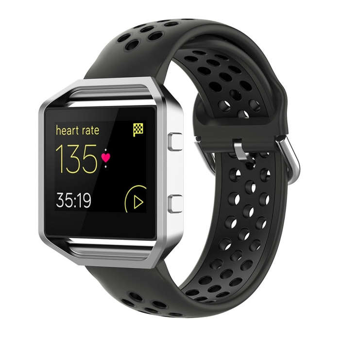 For Fitbit Versa 2 / Versa / Versa Lite / Blaze 23mm Sports Two Colors Silicone Replacement Strap...