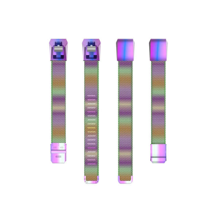 For Fitbit Alta / Alta HR / ACE Watch Button Mesh Metal Replacement Strap Watchband, Size:S(Color...