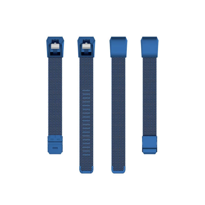 For Fitbit Alta / Alta HR / ACE Watch Button Mesh Metal Replacement Strap Watchband, Size:S(Dark ...