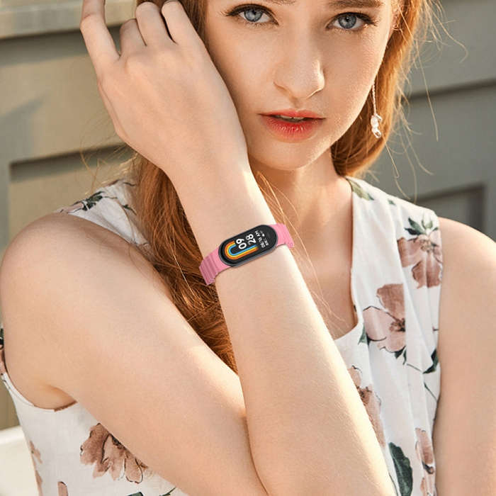 For Xiaomi Mi Band 8 Ocean Silicone Watch Band(Pink)