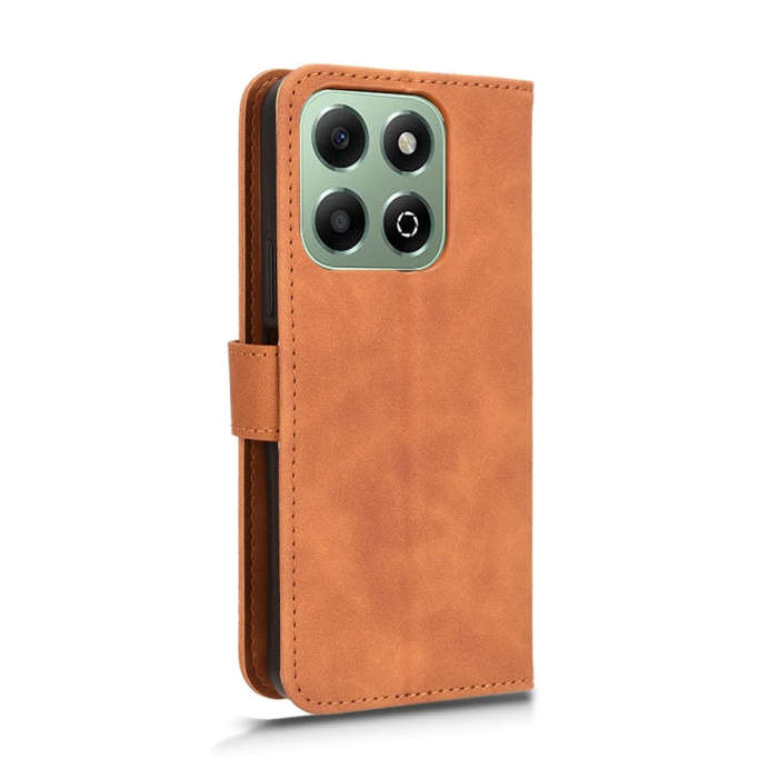 For Honor X6b Skin Feel Magnetic Flip Leather Phone Case(Brown)