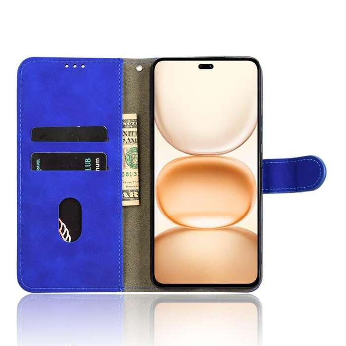 For Honor Power 5G Skin Feel Magnetic Flip Leather Phone Case(Blue)