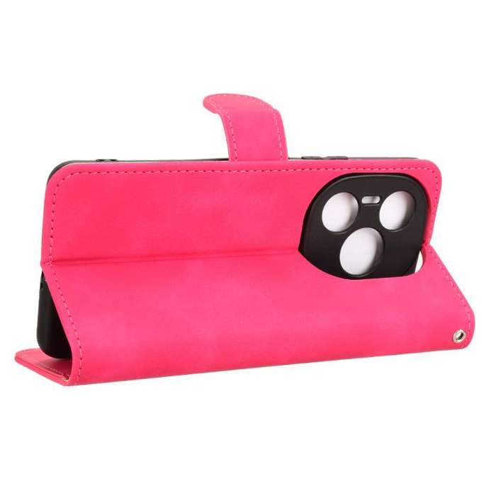 For Honor Power 5G Skin Feel Magnetic Flip Leather Phone Case(Rose Red)