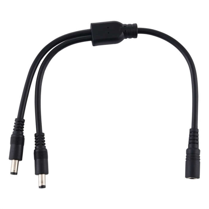 5.5 x 2.1mm 1 to 2 Female to Male Plug DC Power Splitter Adapter Power Cable, Cable Length: 70cm(...