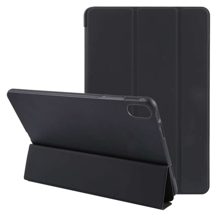 For Huawei MatePad 11 2023 GEBEI 3-folding Holder Shockproof Flip Leather Tablet Case(Black)