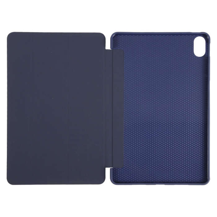 For Huawei MatePad 11 2023 GEBEI 3-folding Holder Shockproof Flip Leather Tablet Case(Dark Blue)