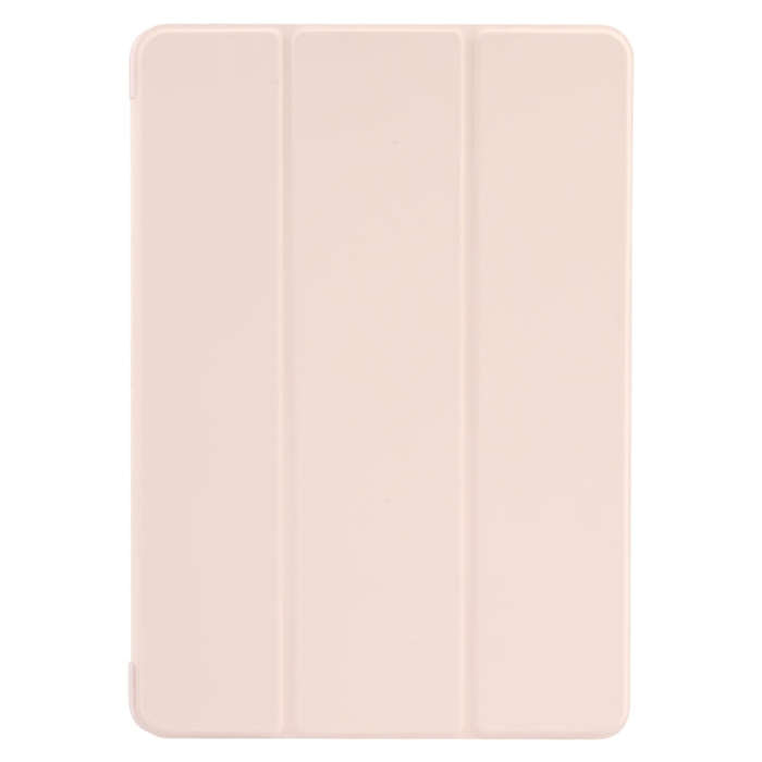 For Huawei MatePad SE 11 GEBEI 3-folding Holder Shockproof Flip Leather Tablet Case(Pink)