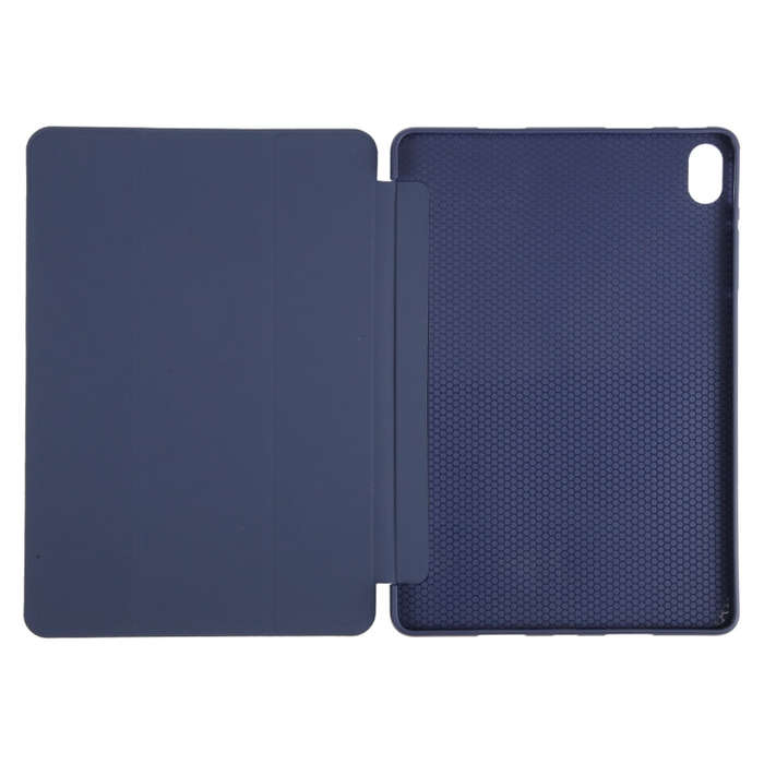 For Huawei MatePad SE 11 GEBEI 3-folding Holder Shockproof Flip Leather Tablet Case(Dark Blue)