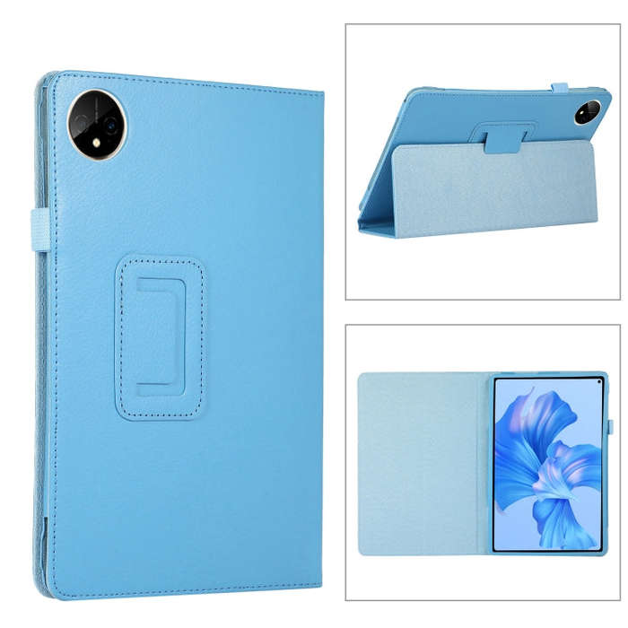 For Huawei MatePad Pro 11 2024 Litchi Texture Leather Tablet Case with Holder(Sky Blue)