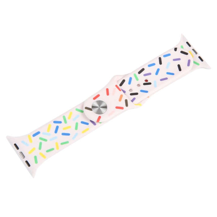 Rainbow Raindrops Silicone Watch Band For Apple Watch Ultra 2 49mm(Pink)