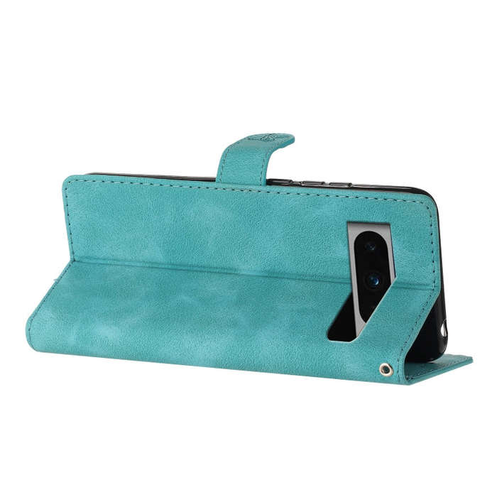 For Google Pixel 8 Pro Flower Butterfly Embossing Pattern Leather Phone Case(Sky Blue)