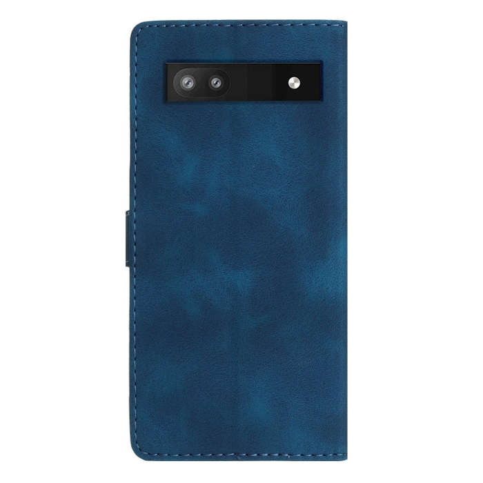 For Google Pixel 7a Flower Butterfly Embossing Pattern Leather Phone Case(Blue)
