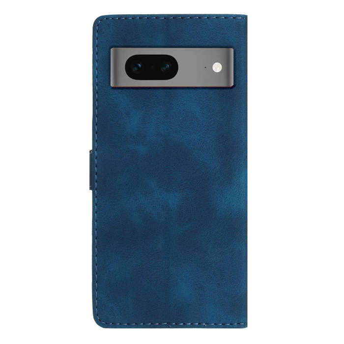 For Google Pixel 7 Flower Butterfly Embossing Pattern Leather Phone Case(Blue)