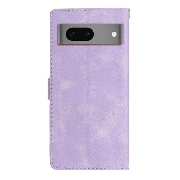 For Google Pixel 7 Flower Butterfly Embossing Pattern Leather Phone Case(Purple)