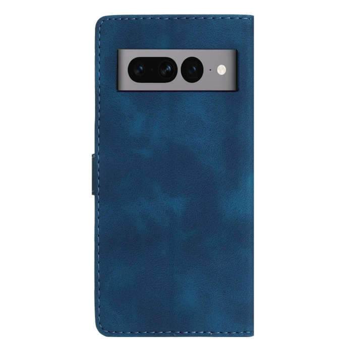 For Google Pixel 7 Pro Flower Butterfly Embossing Pattern Leather Phone Case(Blue)