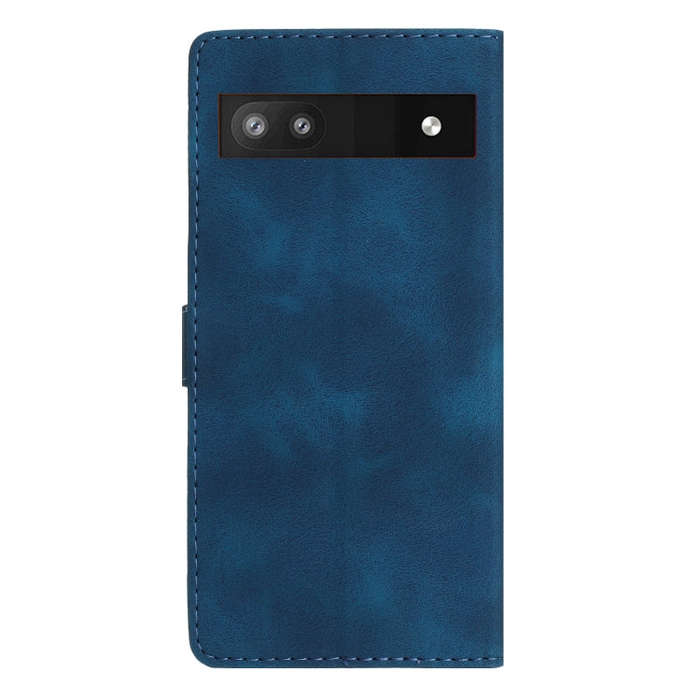 For Google Pixel 6a Flower Butterfly Embossing Pattern Leather Phone Case(Blue)
