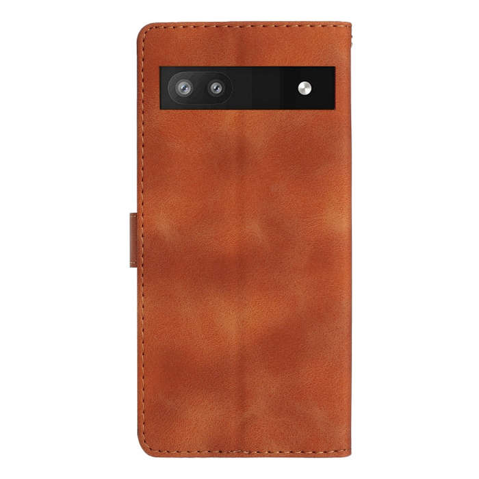 For Google Pixel 6a Flower Butterfly Embossing Pattern Leather Phone Case(Brown)