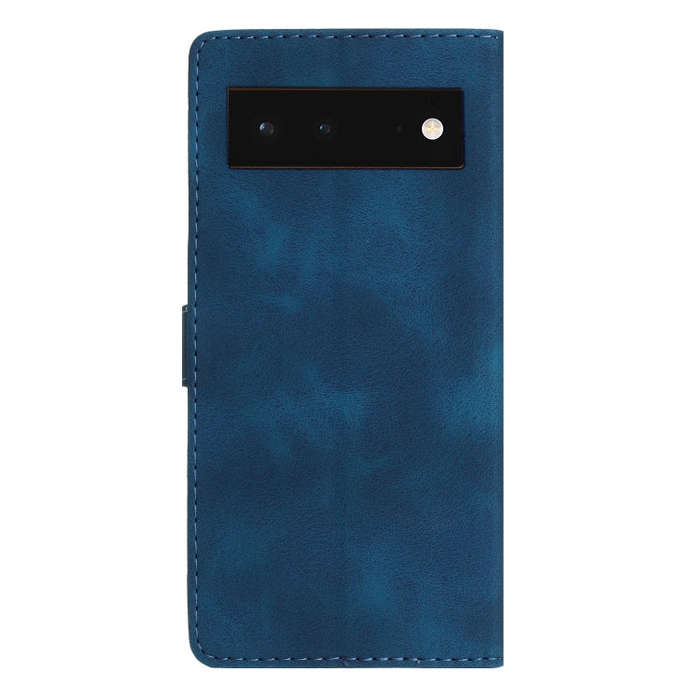 For Google Pixel 6 Flower Butterfly Embossing Pattern Leather Phone Case(Blue)